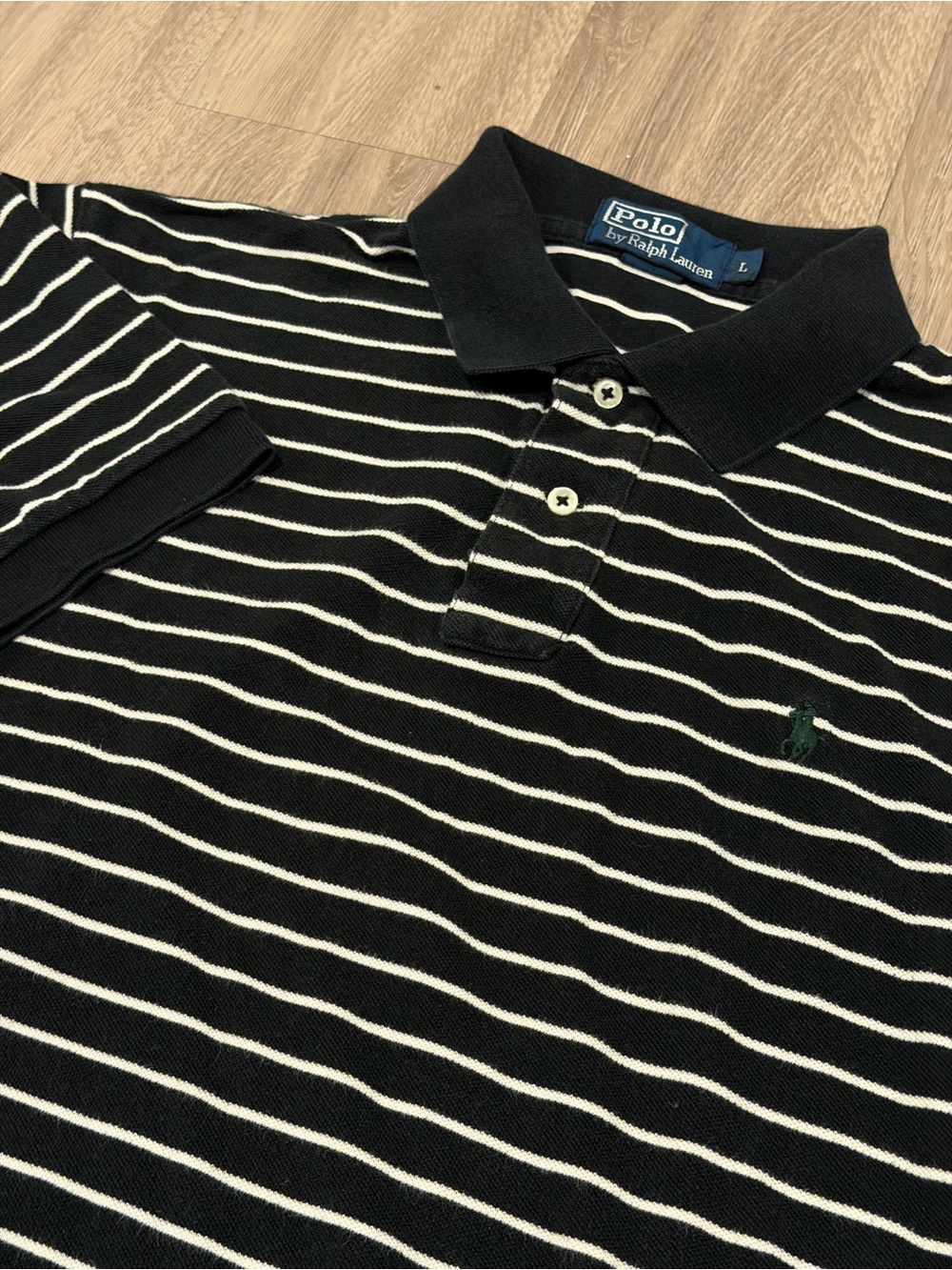 Polo Ralph Lauren Polo Shirt Mens XL Black/white Striped